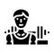 Powerlifting sport glyph icon vector illustration black