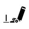 powerline sled glyph icon vector illustration
