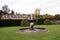 Powis Castle fountain in Welshpool, Powys, Wales, England, Europe