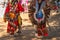 Powwow.  Native Americans dressed in full regalia. Details of regalia close up.