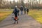 POZNA, POLAND - Dec 20, 2020: Woman with kids at a park