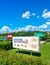 POZNA, POLAND - May 31, 2015: Restaurant board by a lake