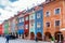 Poznan, Poland 2018-09-22, Beautiful Poznan colorful old city, colorful houses, monumental, historic building and fountain, old ma