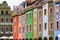 Poznan, Poland - August 09, 2021. Tiny colored houses - main dominant of main square - in Summer