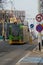 Poznan, Poland - January 16, 2022: urban,modern tramway in the city centre