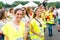 Poznan, POLAND - JULY 24, 2016: pilgrims praying, dancing and singing during Days In Dioceses just before The World Youth Day in