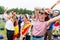 Poznan, POLAND - JULY 24, 2016: pilgrims praying, dancing and singing during Days In Dioceses just before The World Youth Day in