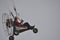 Poznan, wielkopolskie voivodeship, Poland - may, 23, 2013: Man flying on the ultralight trike