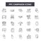 Ppc campaign line icons, signs, vector set, outline illustration concept