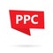 PPC Pay Per Click acronym on a sticker