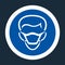 PPE Icon.Wear Mask Symbol Sign On black Background,Vector llustration