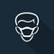 PPE Icon.Wear Mask Symbol Sign Isolate On Black Background,Vector Illustration