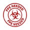 PPE Needed rule red square rubber seal stamp on transparent background.  Stamp PPE Needed rubber text  and Bacteriological hazard