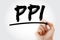 PPI - Pixels Per Inch acronym with marker, technology concept background