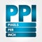 PPI - Pixels Per Inch acronym, technology concept background