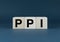 PPI Producer Price Index. Cubes form the word PPI Producer Price Index