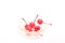 Ppreserving in syrup cherries in a glass bowl isolated on a white background.