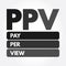 PPV - Pay Per View acronym, internet marketing concept background