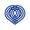 Pq, pp initial geometric line art love shape logo and vector icon