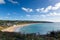 Praa Sands beach Cornwall England view east towards Mullion