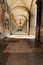 Praca do Comercio arcades in a sunny day in Lisbon