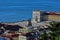 Praca do Comercio square and Tago aerial panorama. Lisbon, Portugal