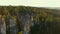 The Prachov Rocks aerial sunset view, Bohemian Paradise UNESCO geopark, Czechia