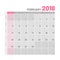 Practical light-colored planner, 2018, February, flat