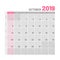 Practical light-colored planner, 2019, October, flat