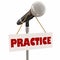 Practice Sign Microphone Presentation Speaker Rehearsal 3d Illus