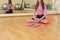 Practice of standing on nails. Close-up of a yoga man standing on a sadhu board with sharp nails. Wooden sadhu board with nails