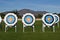 Practice targets at archery field no shadow