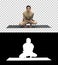 Practicing Yoga exercises Scale Pose - Tolasana, Alpha Channel