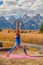 Practicing Yoga in the Tetons in Fall