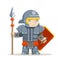 Praetorian guard Roman legionare warrior fantasy action RPG game layered animation ready character vector illustration