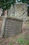 Prague ancient jewish cemetery showing memorial stones