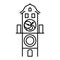 Prague astronomical clock isolated icon simple black outline