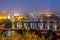 Prague bridges over Vltava River in the evening, Praha, Czech Republic