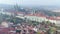 Prague Castle aerial view, panoramic view of Prague Castle from the drone