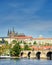 Prague Castle and Charles Bridge in Prague, Czech Republic