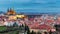 Prague Castle complex with gothic St Vitus Cathedral, Hradcany,