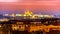 Prague Castle evening panorama. Lookout from Vysehrad. Prague, Czech Republic