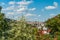 Prague city with Prague Castle from Rajska zahrada garden