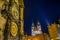 Prague, Czech Republic - 13 August, 2015: Closeup famous astronomical clock tower located in city centre, towers Church