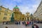 Prague, Czech Republic - 13 August, 2015: Rudolfinum music auditorium as seen from backside, beautiful architecture and