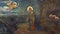 PRAGUE, CZECH REPUBLIC - 2018: The fresco of Jesus in Gethsemane garden in church kostel SvatÃ©ho VÃ¡clava by S. G. Rudl