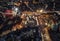 Prague, Czech Republic - Aerial view of the famous traditional Christmas market at Old Town Square at dusk