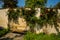 Prague, Czech Republic: Beautiful Park with roses and a bench. Visegrad fortress. Vysehrad