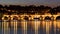 Prague, Czech Republic. Charles Bridge and Hradcany with St. Vitus Cathedral and St. George church evening dusk, Bohemia