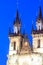 Prague, Czech Republic. Charles Bridge and Hradcany with St. Vitus Cathedral and St. George church evening dusk, Bohemia